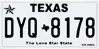 TX license plate DYQ8178
