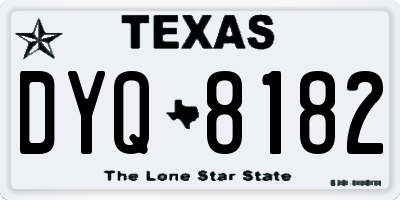 TX license plate DYQ8182