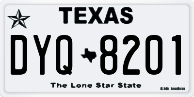TX license plate DYQ8201