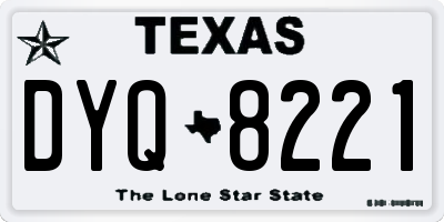 TX license plate DYQ8221