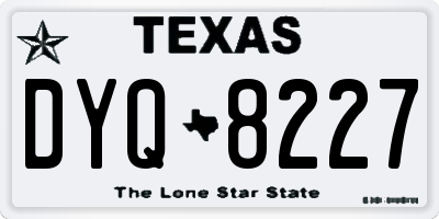 TX license plate DYQ8227