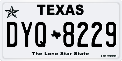 TX license plate DYQ8229