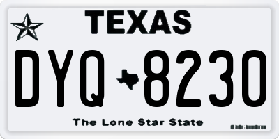 TX license plate DYQ8230