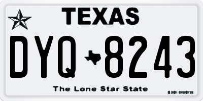TX license plate DYQ8243