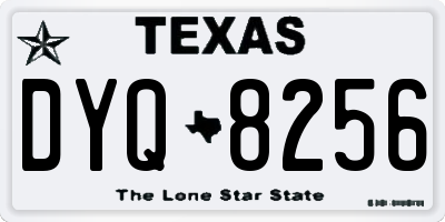 TX license plate DYQ8256