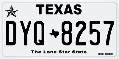 TX license plate DYQ8257