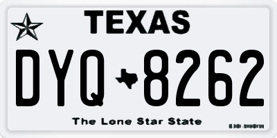 TX license plate DYQ8262