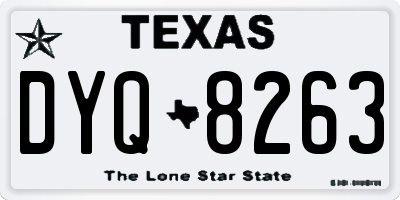 TX license plate DYQ8263