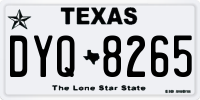 TX license plate DYQ8265