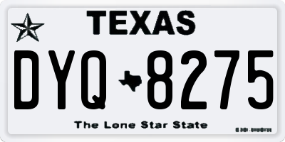TX license plate DYQ8275