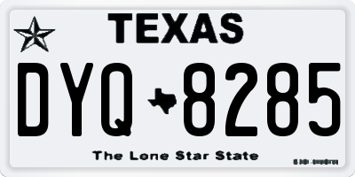 TX license plate DYQ8285
