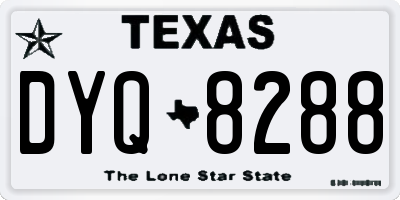 TX license plate DYQ8288