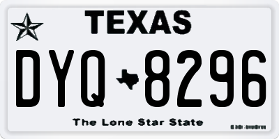TX license plate DYQ8296