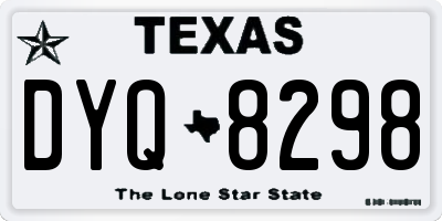 TX license plate DYQ8298