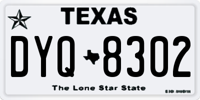 TX license plate DYQ8302