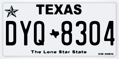 TX license plate DYQ8304