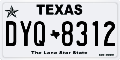 TX license plate DYQ8312