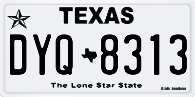 TX license plate DYQ8313
