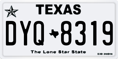 TX license plate DYQ8319
