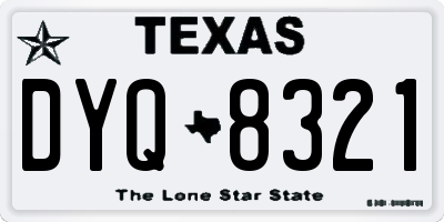 TX license plate DYQ8321