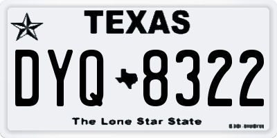 TX license plate DYQ8322