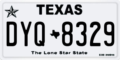 TX license plate DYQ8329