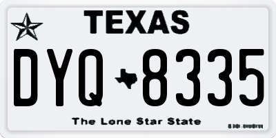 TX license plate DYQ8335