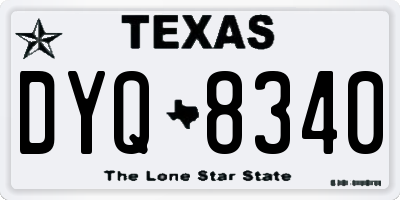TX license plate DYQ8340