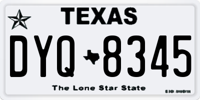 TX license plate DYQ8345