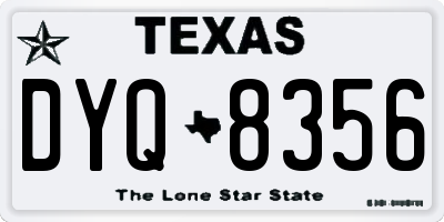 TX license plate DYQ8356