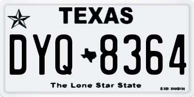 TX license plate DYQ8364