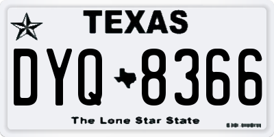 TX license plate DYQ8366