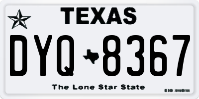 TX license plate DYQ8367