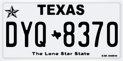TX license plate DYQ8370
