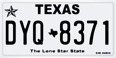 TX license plate DYQ8371