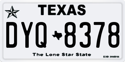 TX license plate DYQ8378