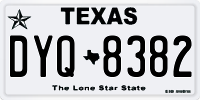 TX license plate DYQ8382