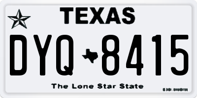 TX license plate DYQ8415