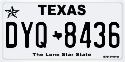 TX license plate DYQ8436