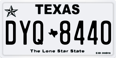 TX license plate DYQ8440