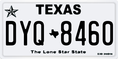 TX license plate DYQ8460