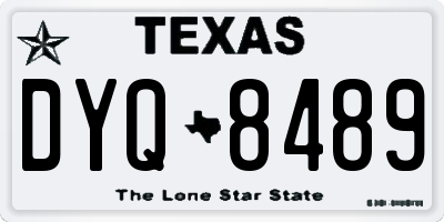TX license plate DYQ8489