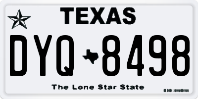 TX license plate DYQ8498