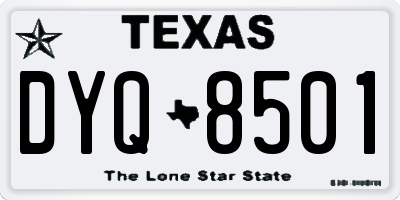 TX license plate DYQ8501