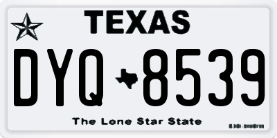 TX license plate DYQ8539