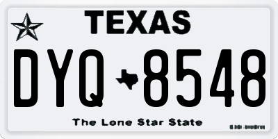 TX license plate DYQ8548