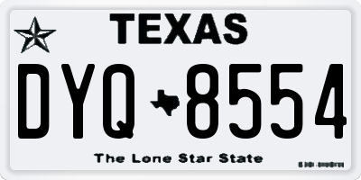 TX license plate DYQ8554