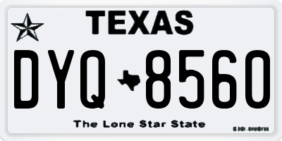 TX license plate DYQ8560