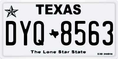 TX license plate DYQ8563