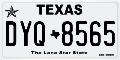 TX license plate DYQ8565